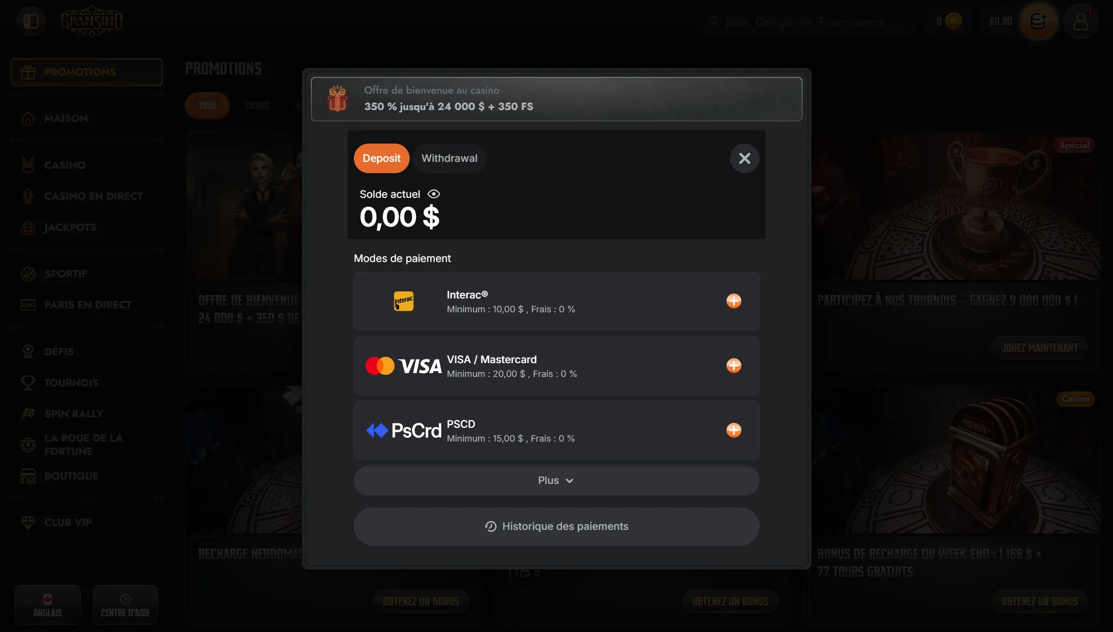 Casino en ligne Interac paiement – dépôts et retraits expliqués